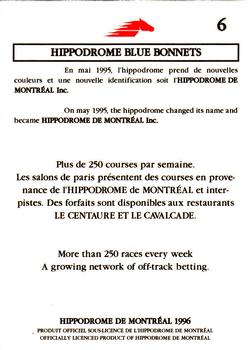 1996 Hippodrome de Montreal #6 Hippodrome Blue Bonnets Back